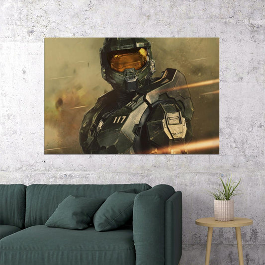 Halo Video Game Poster Sci-fi Shooter Wall Art Master Chief Print - xonomax