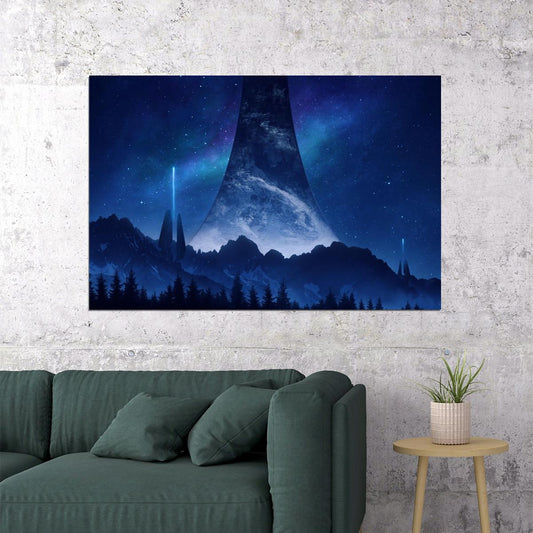 Halo Video Game Poster Sci-fi Shooter Wall Art Master Chief Print - xonomax