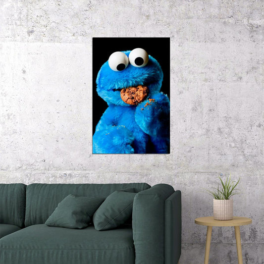 Cookie Monster Kids Poster Sesame Street Character Wall Art Children's Print - xonomax