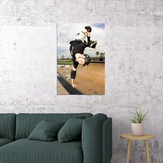 Tony Hawk Poster Iconic Skateboarding Legend Wall Art Sport Print Extreme Sports Decor - xonomax