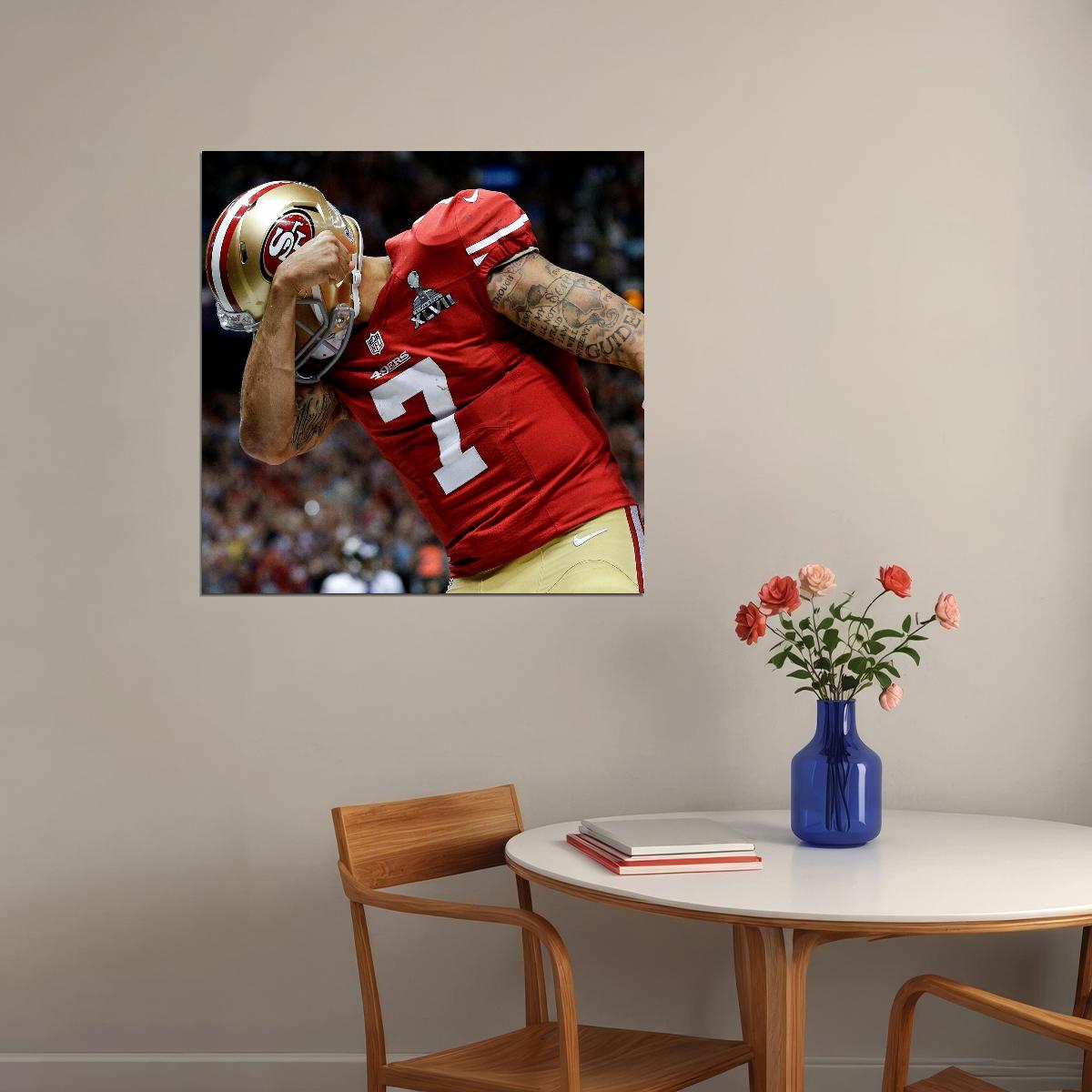 Colin Kaepernick Football Poster Nfl Quarterback Wall Art Motivational Sports Print - xonomax