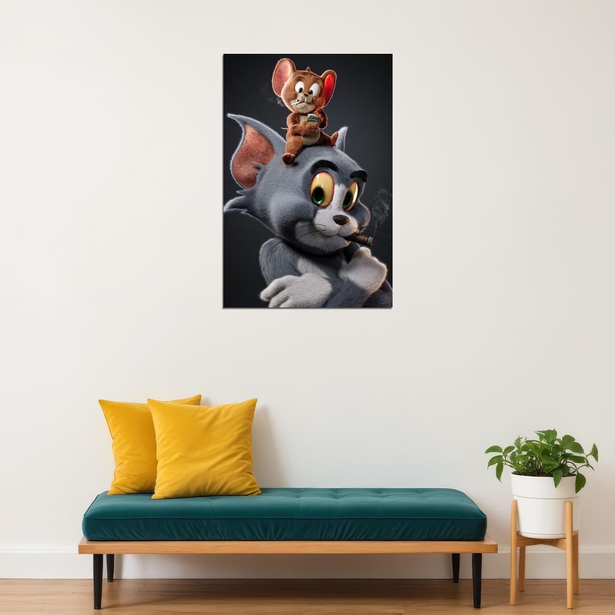Tom And Jerry Poster Iconic Cartoon Duo Fun Classic Animation Art Retro Kids Wall Print