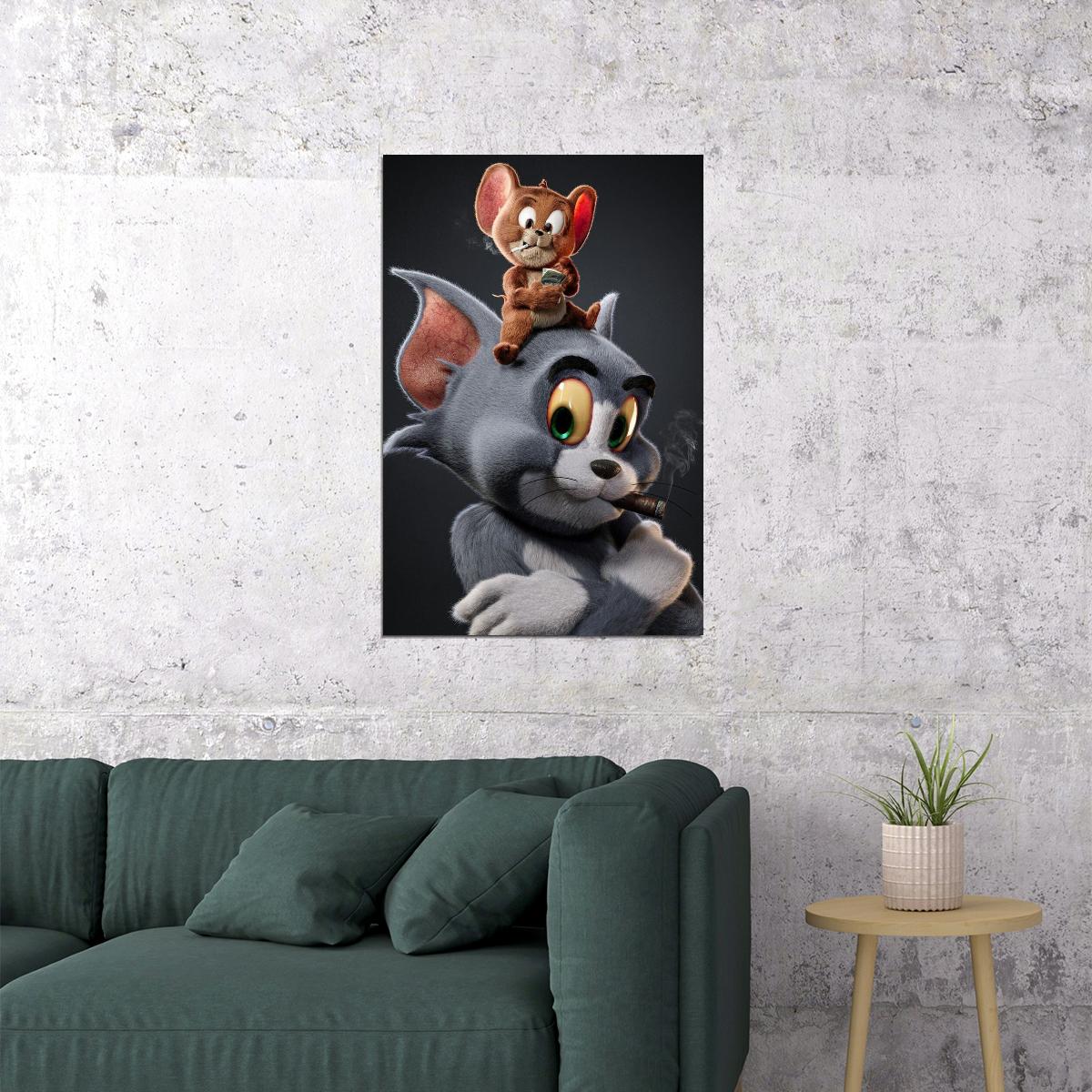 Tom And Jerry Poster Iconic Cartoon Duo Fun Classic Animation Art Retro Kids Wall Print