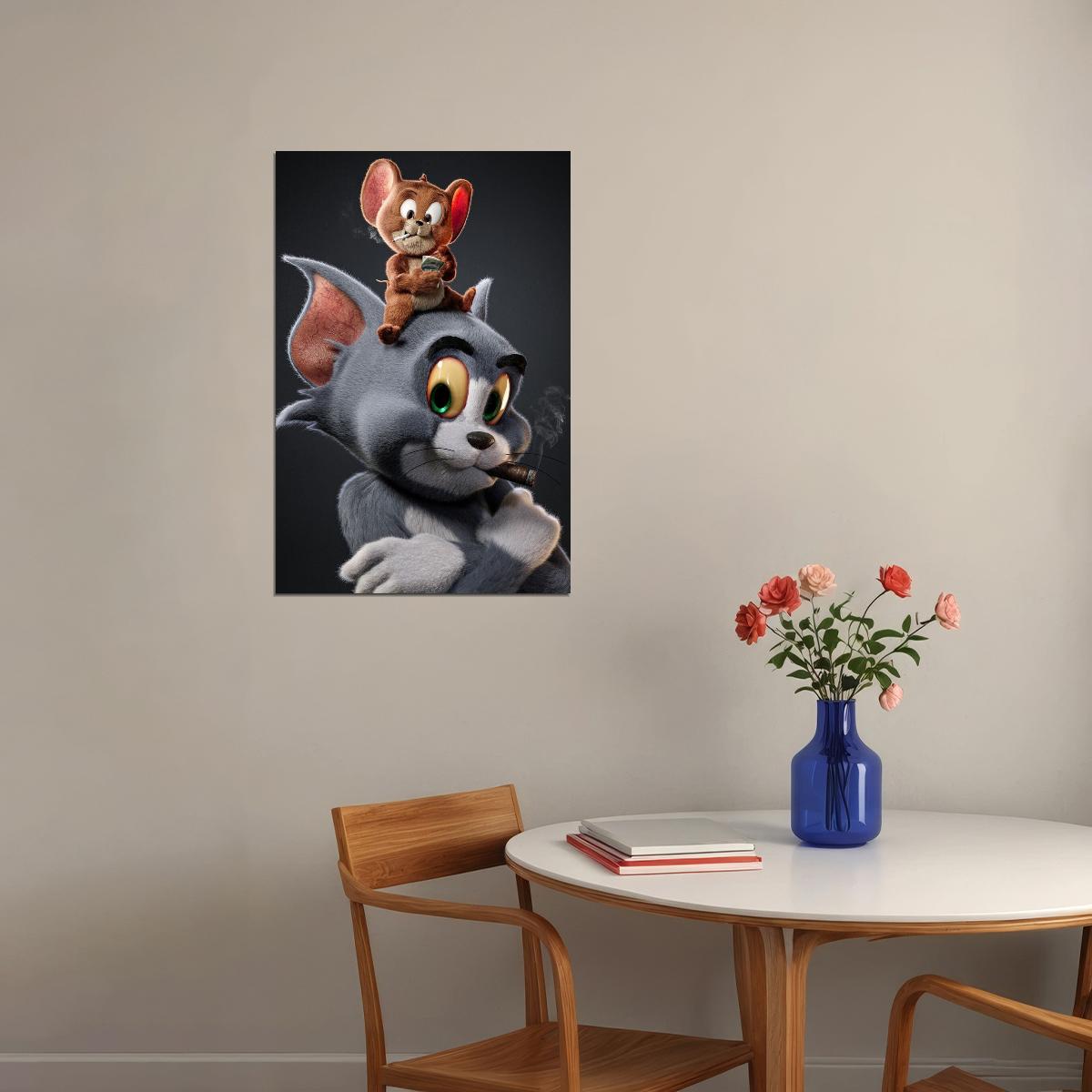 Tom And Jerry Poster Iconic Cartoon Duo Fun Classic Animation Art Retro Kids Wall Print