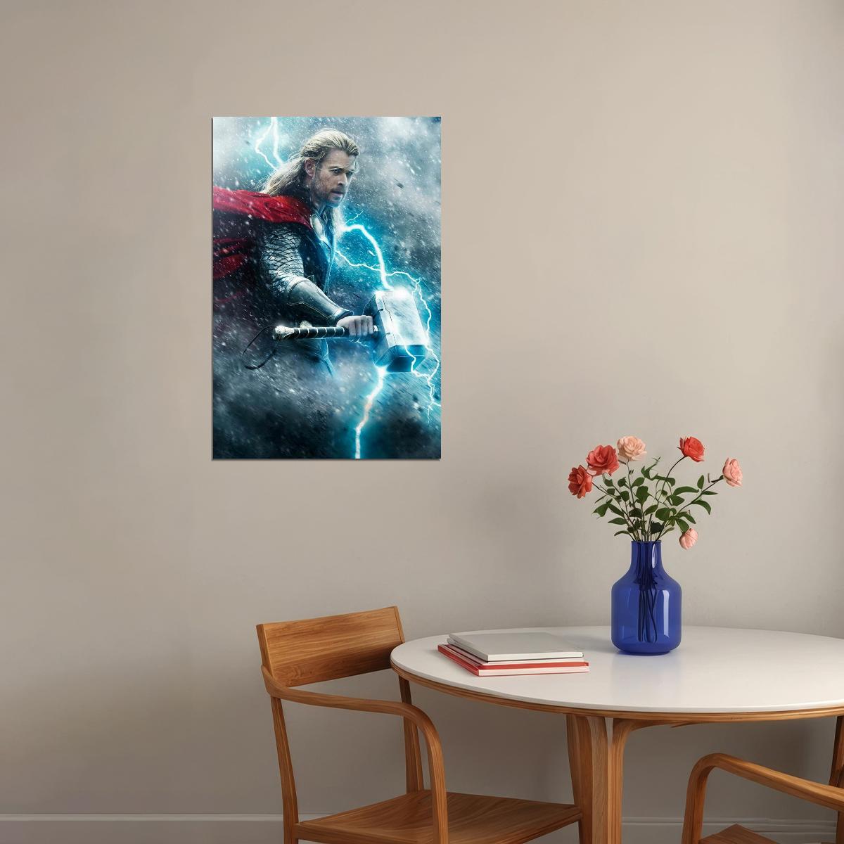 Thor Movie Poster Iconic Marvel Superhero Art Epic Chris Hemsworth Action Film Print - xonomax