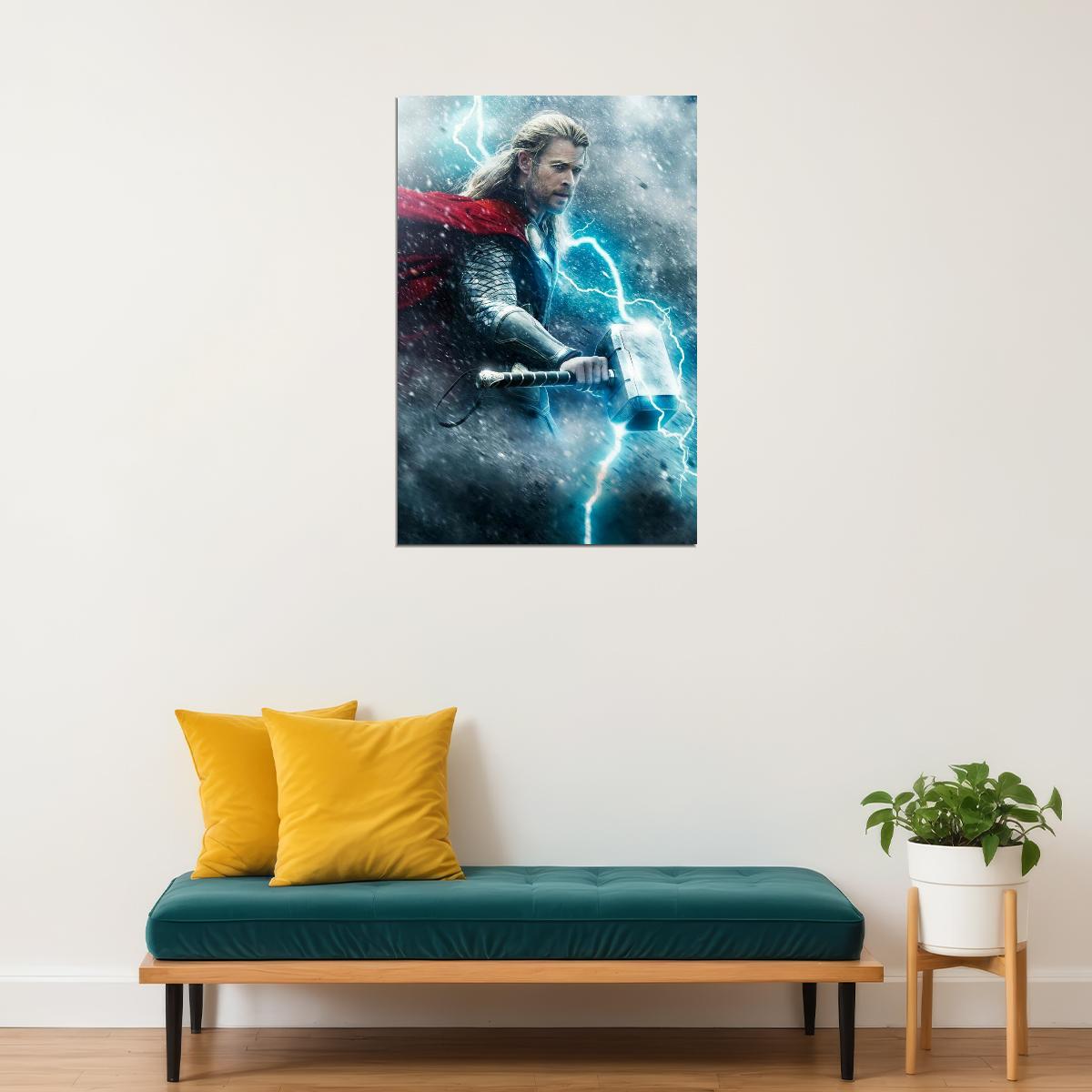 Thor Movie Poster Iconic Marvel Superhero Art Epic Chris Hemsworth Action Film Print - xonomax