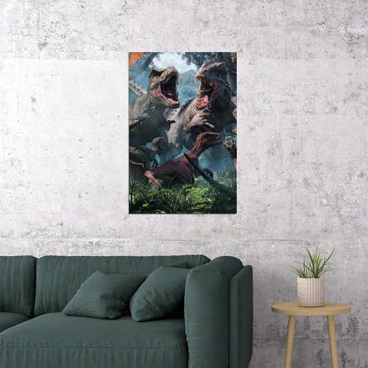 Jurassic World Dinosaurs Movie Poster Wall Art - xonomax