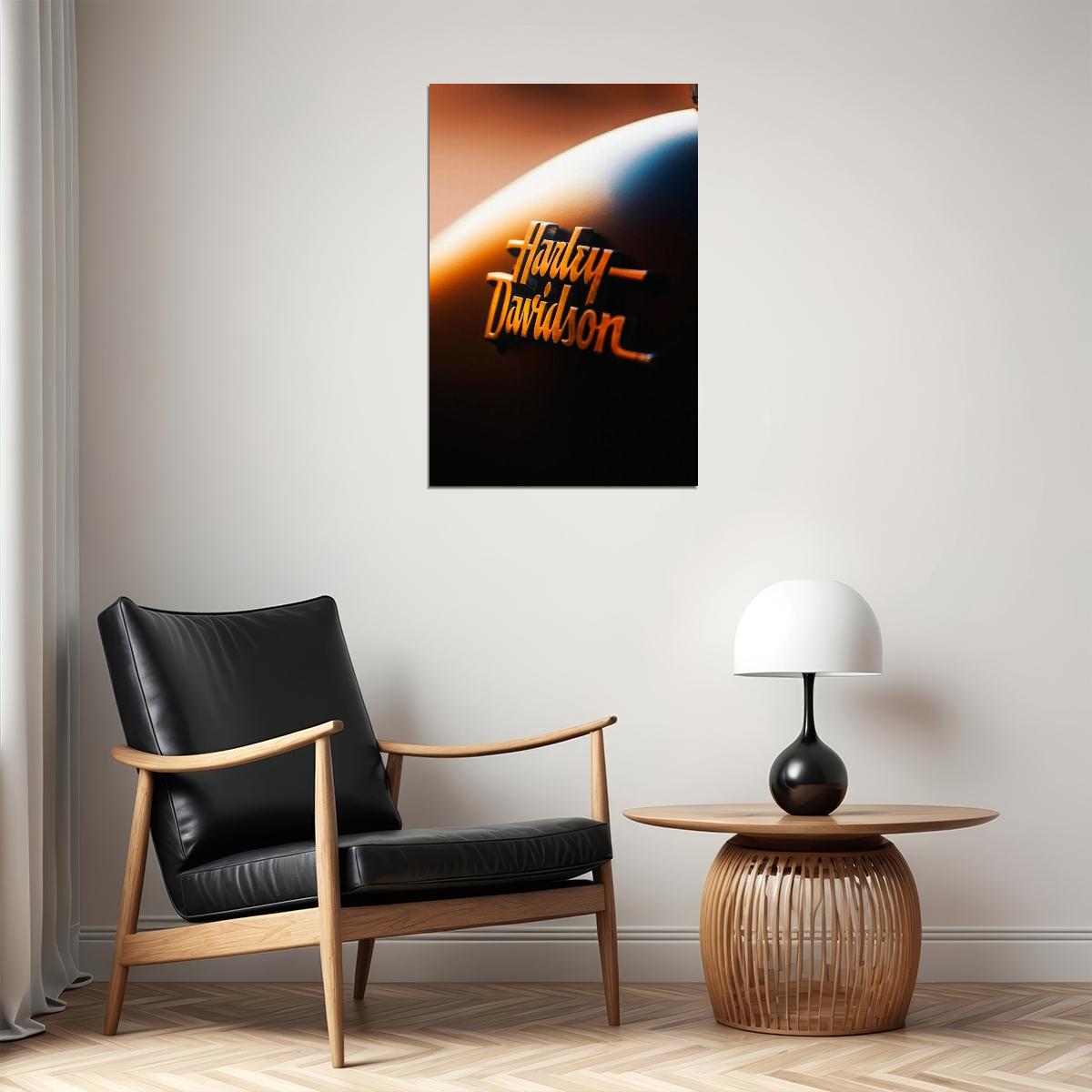 Harley-davidson Logo Poster Iconic Motorcycle Brand Wall Art Classic Biker Print - xonomax