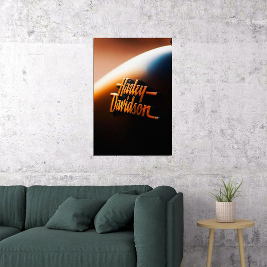 Harley-davidson Logo Poster Iconic Motorcycle Brand Wall Art Classic Biker Print - xonomax