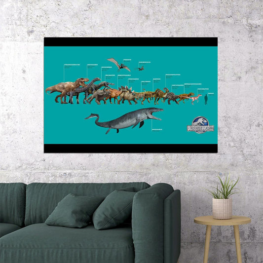 Jurassic World Dinosaurs Movie Poster Wall Art - xonomax