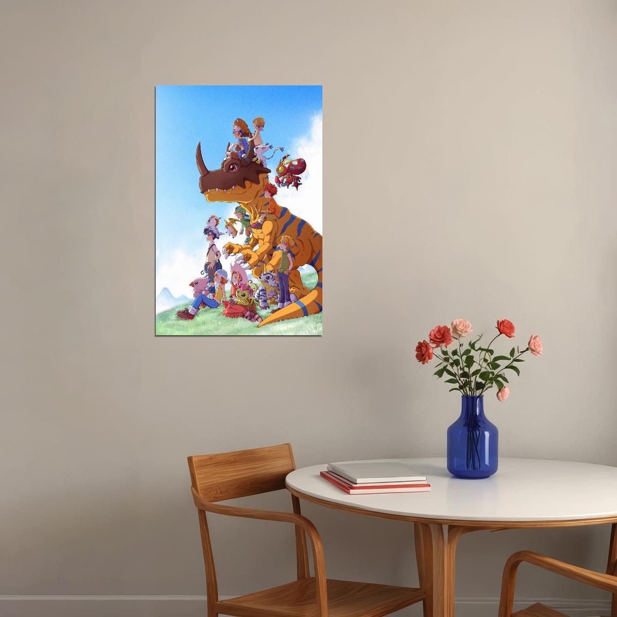 Digimon Anime Poster Japanese Animation Wall Art Digital Monsters Series Print - xonomax