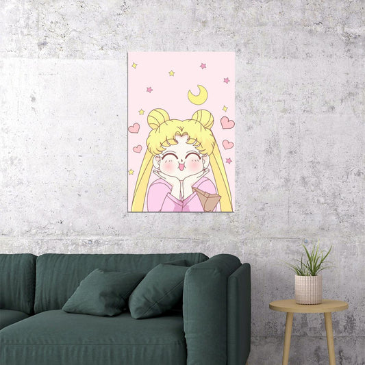 Sailor Moon Anime Poster Japanese Manga Art Cute Magic Wall Art - xonomax