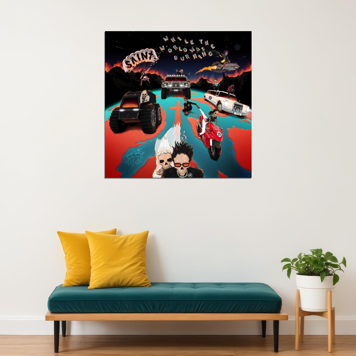 Saint Jhn While The World Was Burning Album Cover Art Hip Hop Music Poster Famous Artist Wall Print - xonomax