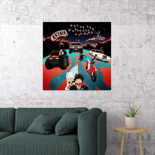 Saint Jhn While The World Was Burning Album Cover Art Hip Hop Music Poster Famous Artist Wall Print - xonomax