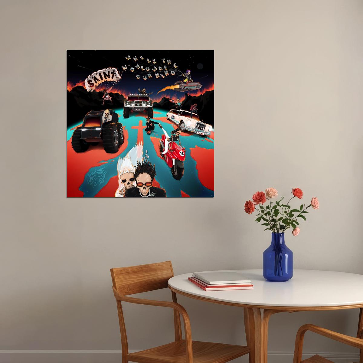 Saint Jhn While The World Was Burning Album Cover Art Hip Hop Music Poster Famous Artist Wall Print - xonomax