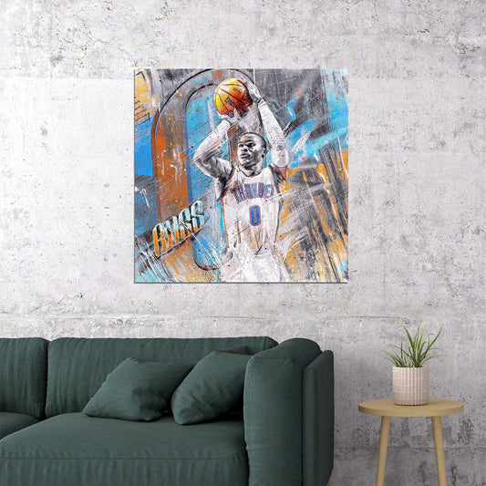Russell Westbrook Nba Poster Famous Basketball Star Motivational Sports Print - xonomax