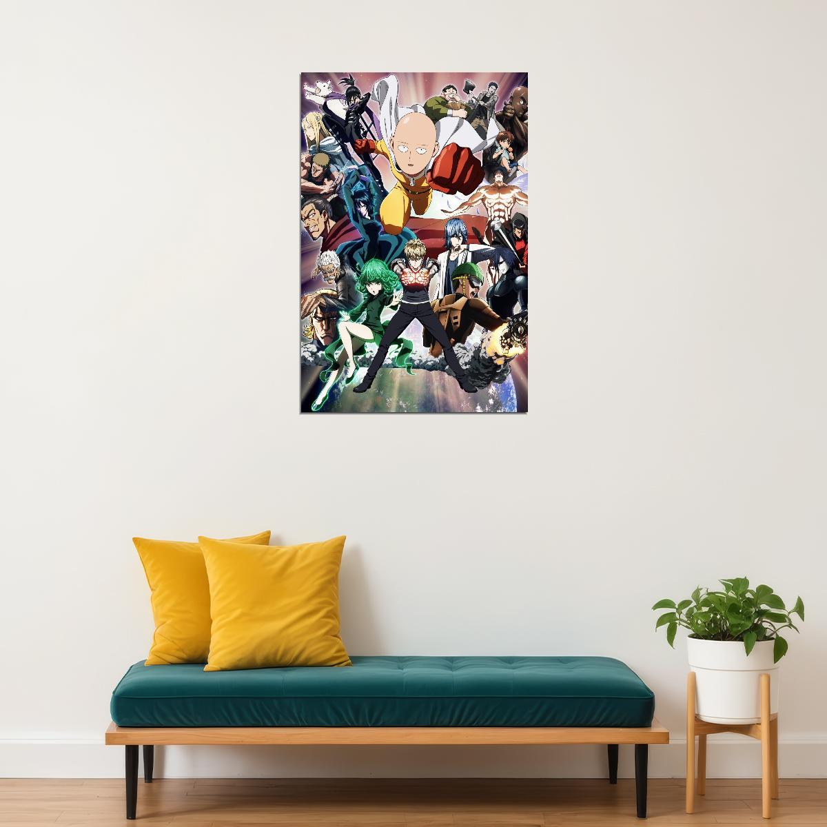 One Punch Man Anime Poster Japanese Manga Art Wall Print - xonomax