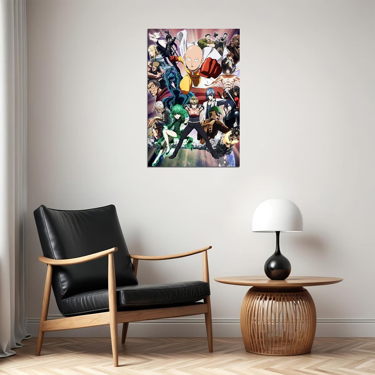 One Punch Man Anime Poster Japanese Manga Art Wall Print - xonomax