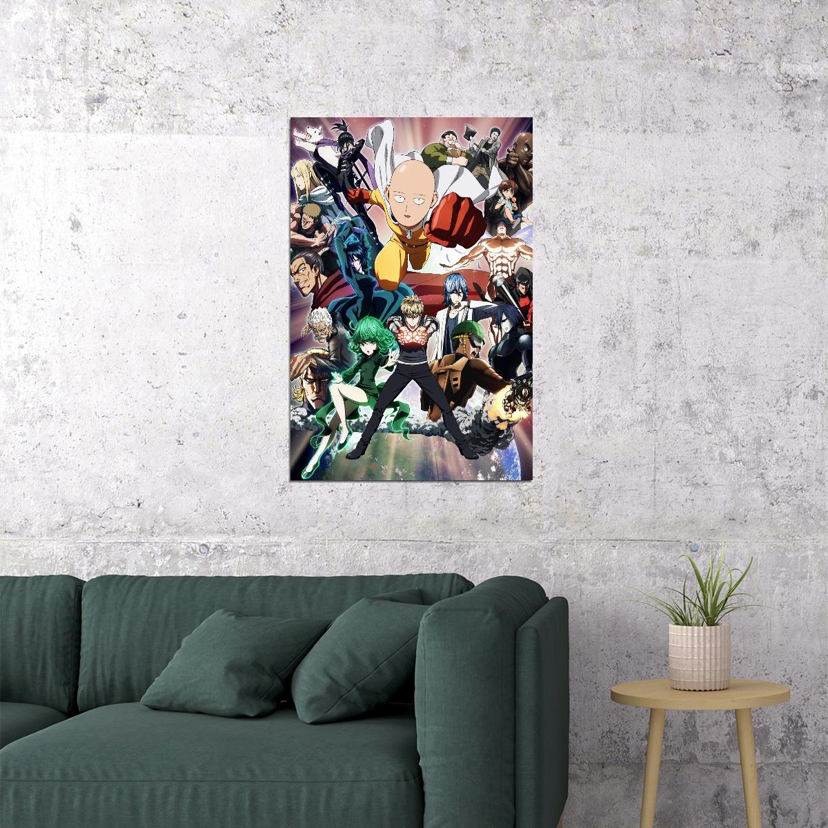 One Punch Man Anime Poster Japanese Manga Art Wall Print - xonomax
