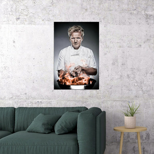 Gordon Ramsay Chef Poster Culinary Wall Art Motivational Cooking Kitchen Print - xonomax