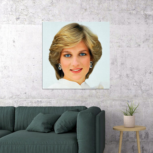 Princess Diana British Royal Fashion Icon Poster 1980s 1990s Black And White Wall Art - xonomax