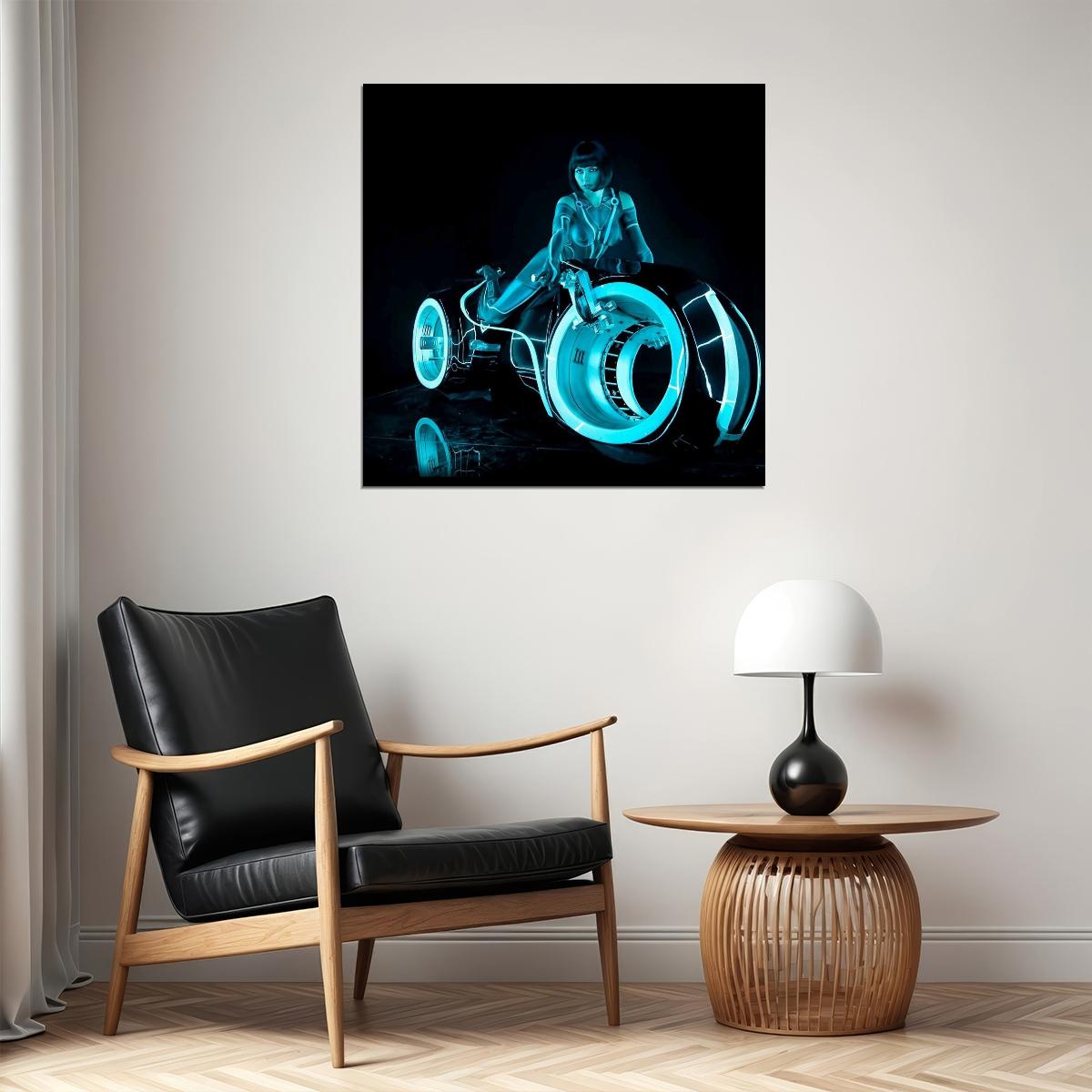 Tron Playboy Sexy Poster Iconic Sci-fi Movie Art Retro Futuristic Pop Culture Print
