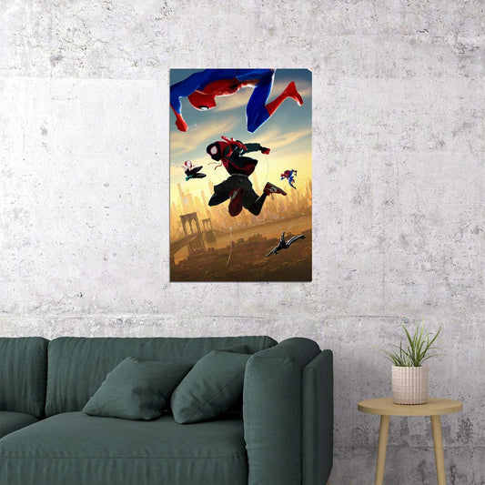 Spider-man Into The Spider-verse Movie Poster Animated Film Print - xonomax