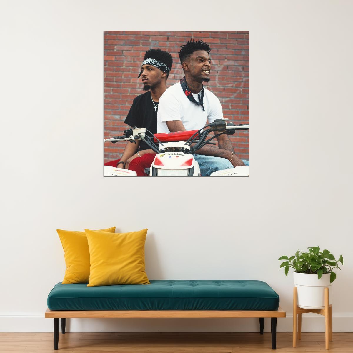 21 Savage & Metro Boomin Poster Hip-hop Music Wall Art Rap Collaboration Print - xonomax