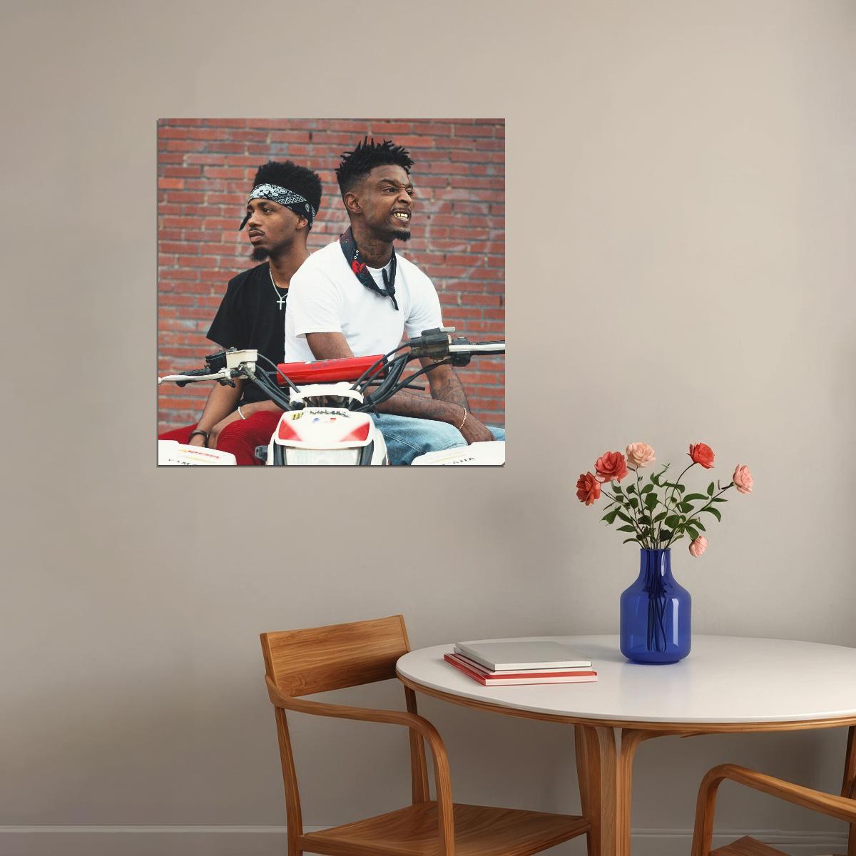 21 Savage & Metro Boomin Poster Hip-hop Music Wall Art Rap Collaboration Print - xonomax