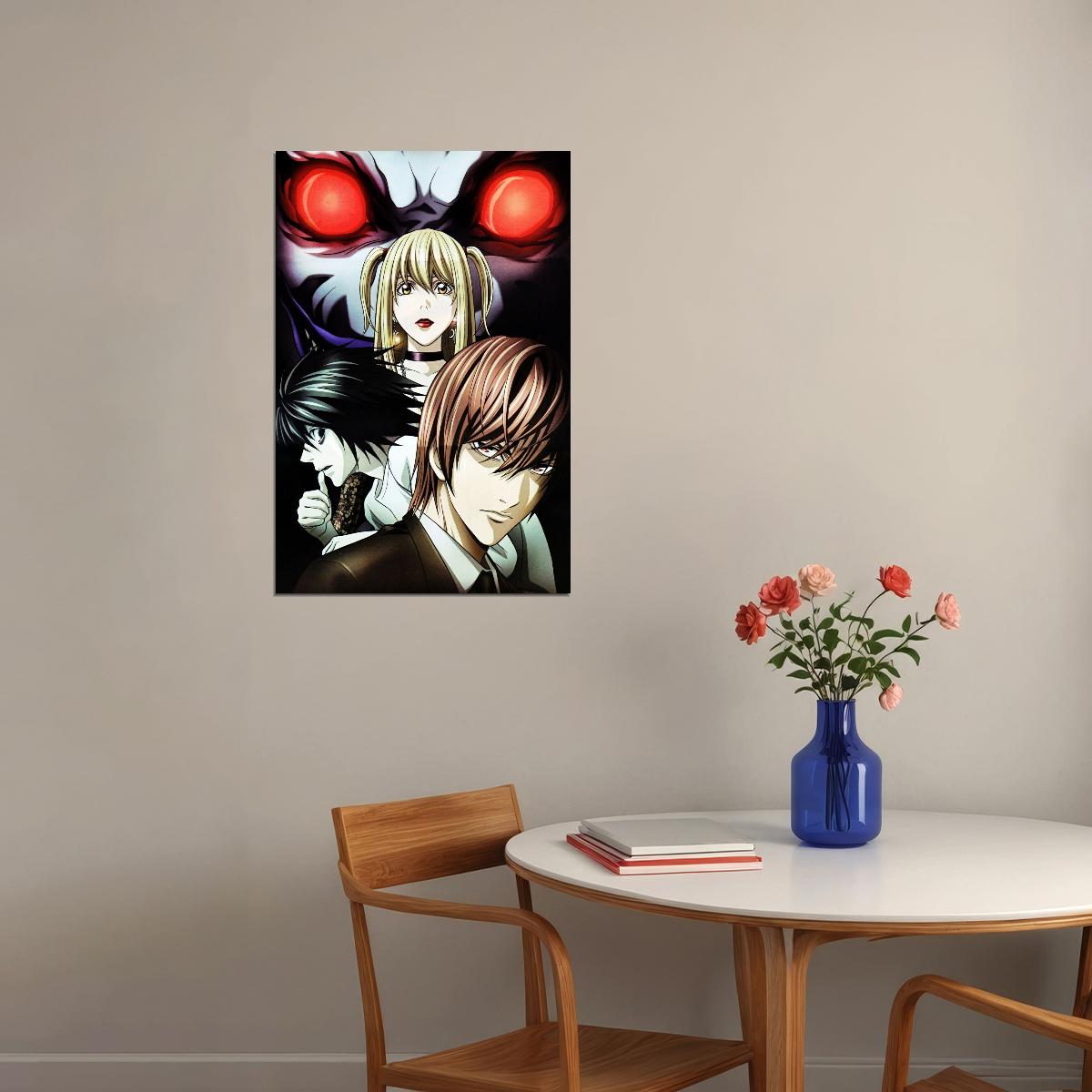 Death Note Anime Poster Japanese Animation Wall Art Manga Series Print - xonomax