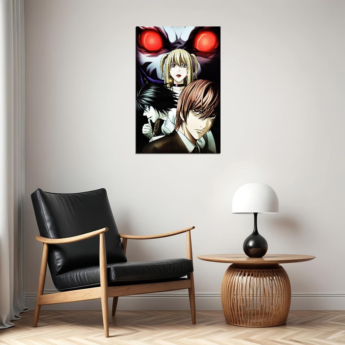 Death Note Anime Poster Japanese Animation Wall Art Manga Series Print - xonomax