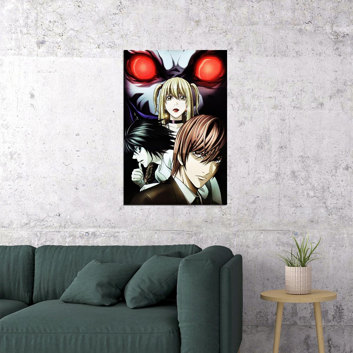 Death Note Anime Poster Japanese Animation Wall Art Manga Series Print - xonomax