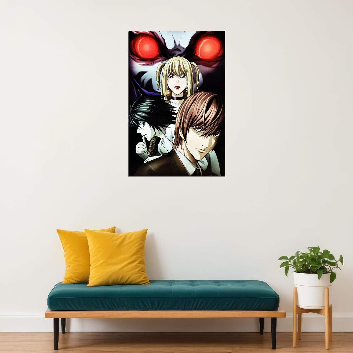 Death Note Anime Poster Japanese Animation Wall Art Manga Series Print - xonomax
