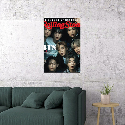 Rolling Stone Bts Magazine Cover K-pop Music Poster Wall Art Print - xonomax