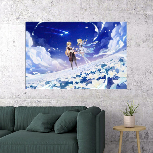Genshin Impact Video Game Poster Action Rpg Wall Art Fantasy Adventure Print - xonomax