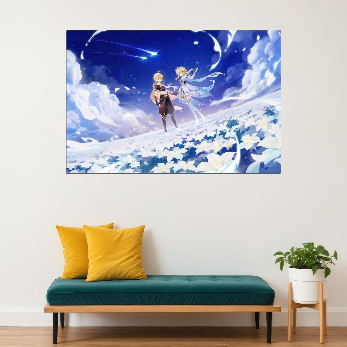 Genshin Impact Video Game Poster Action Rpg Wall Art Fantasy Adventure Print