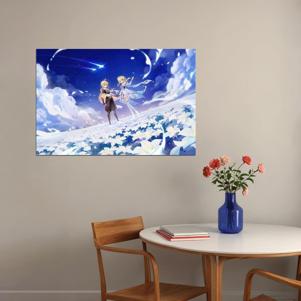 Genshin Impact Video Game Poster Action Rpg Wall Art Fantasy Adventure Print
