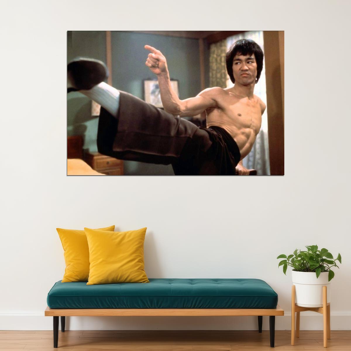 Bruce Lee Poster Martial Arts Legend Wall Art Action Star Print - xonomax