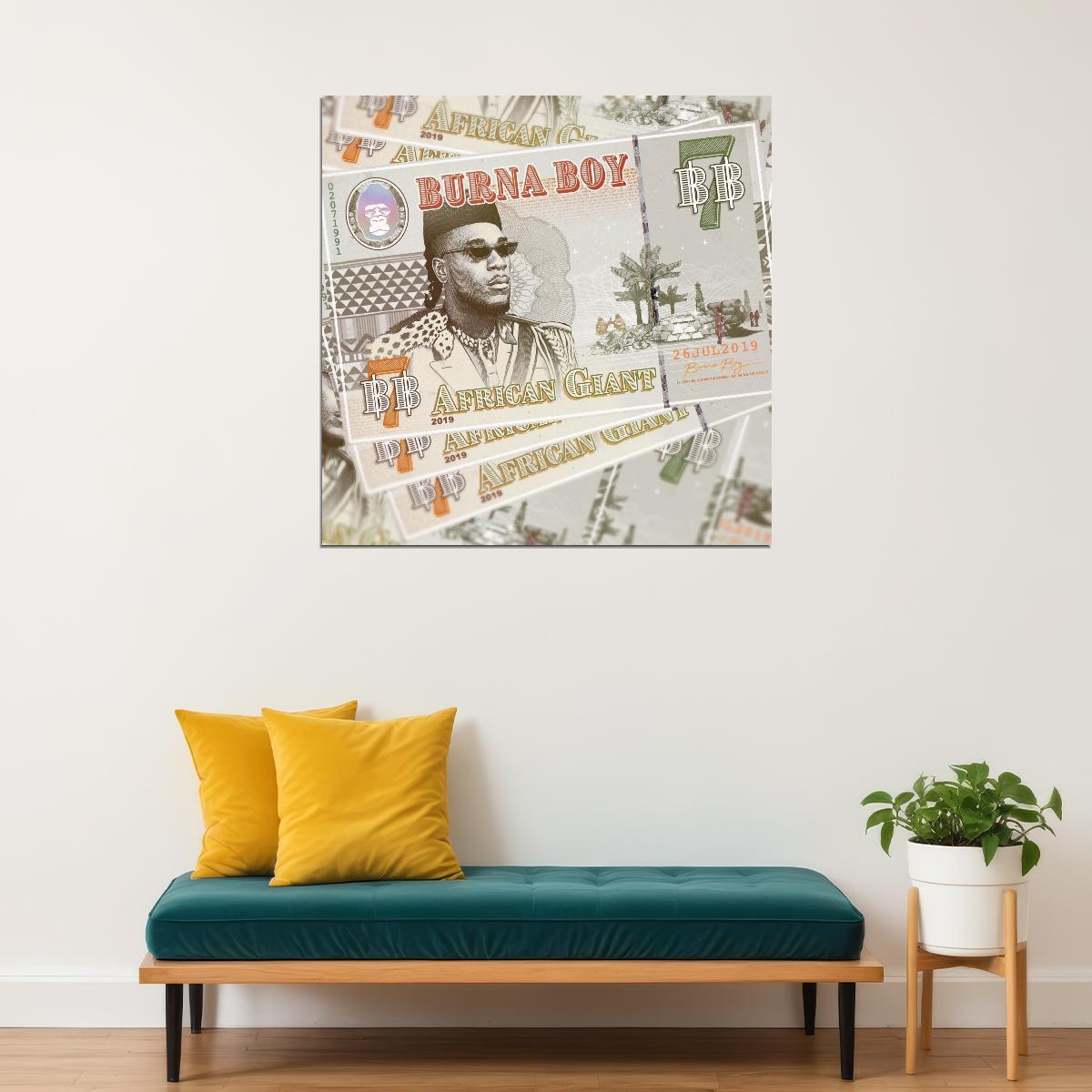 Burna Boy Poster Afrobeats Music Wall Art Nigerian Singer Music Print - xonomax