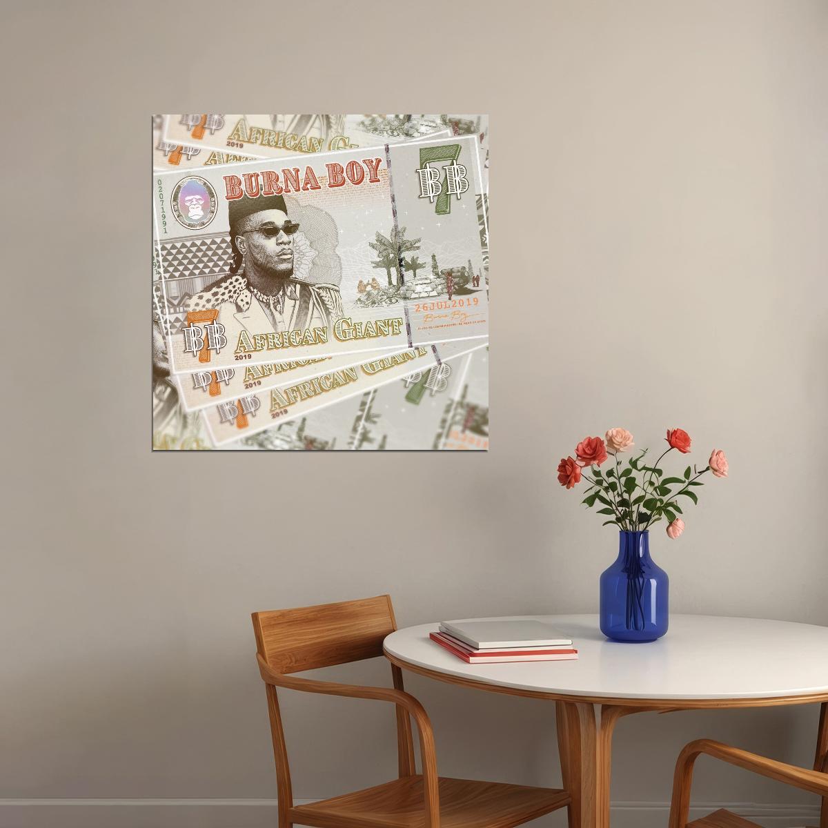 Burna Boy Poster Afrobeats Music Wall Art Nigerian Singer Music Print - xonomax