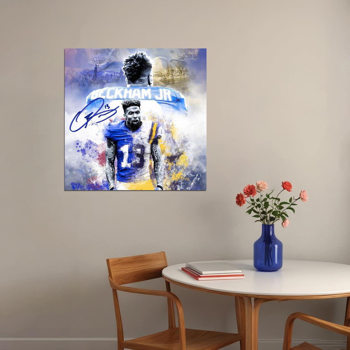 Odell Beckham Jr. Poster Nfl Football Player Wall Art Motivational Sports Print