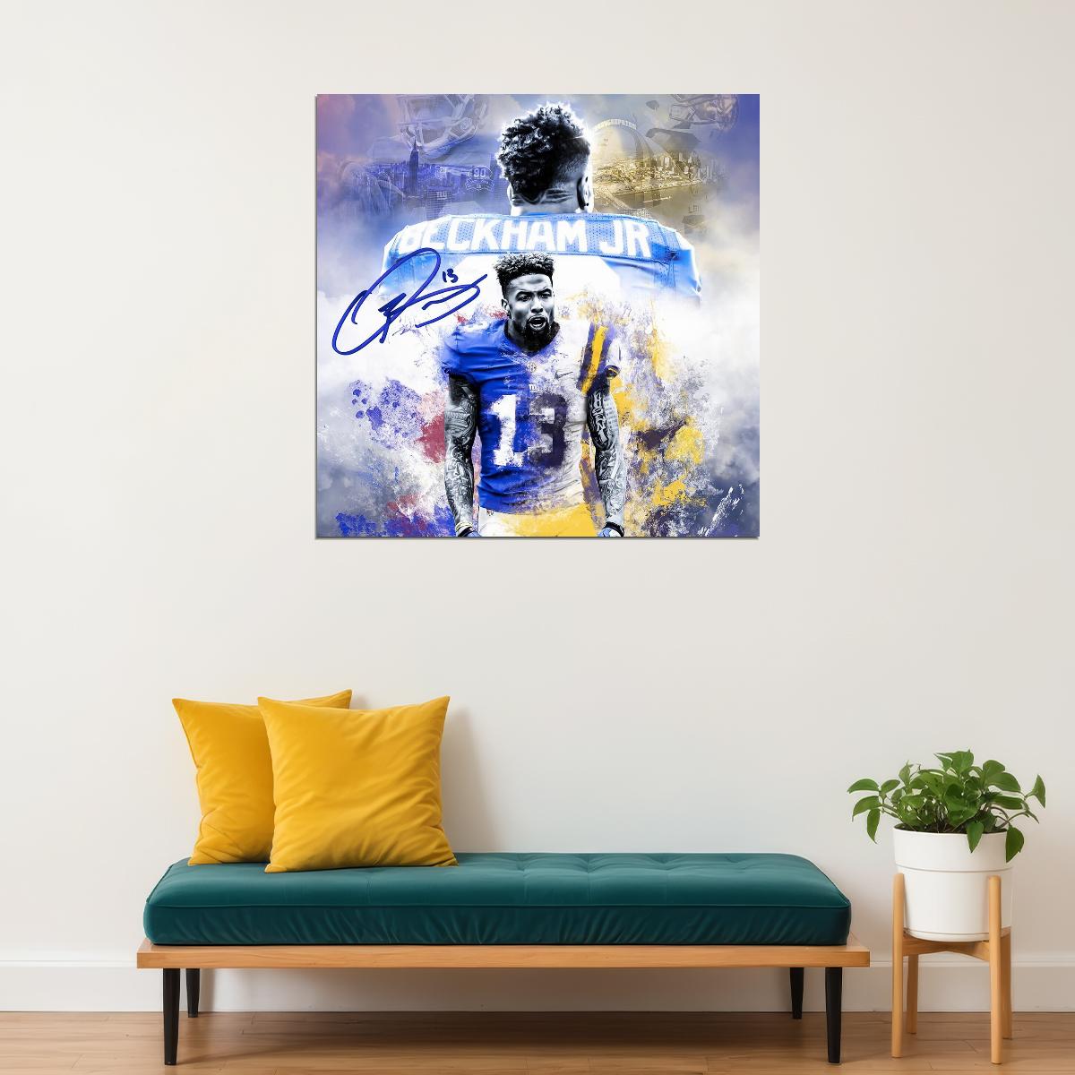 Odell Beckham Jr. Poster Nfl Football Player Wall Art Motivational Sports Print