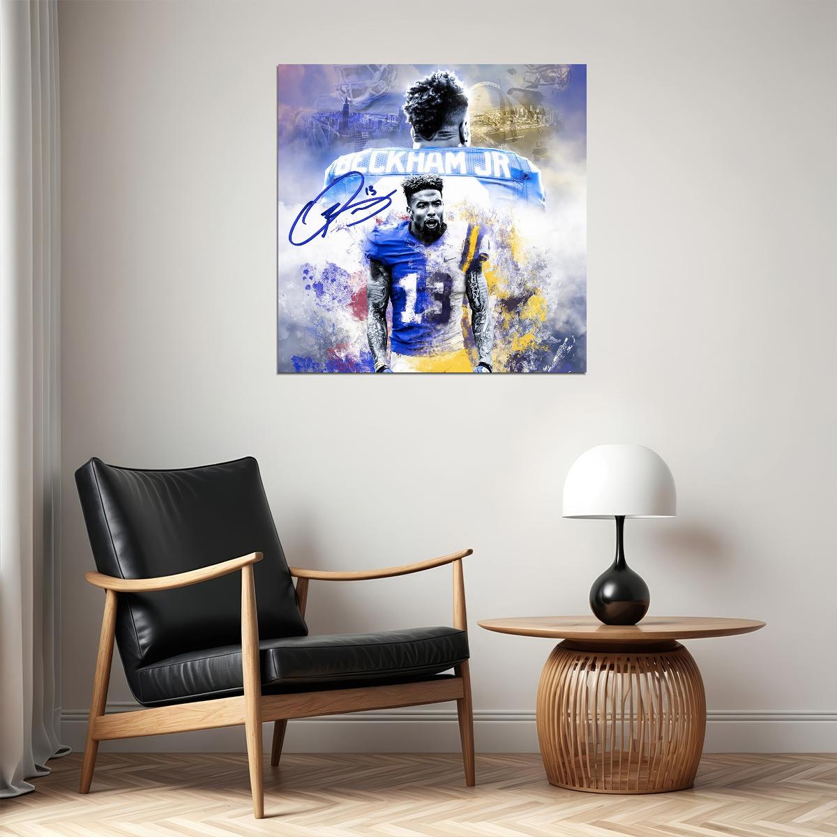 Odell Beckham Jr. Poster Nfl Football Player Wall Art Motivational Sports Print