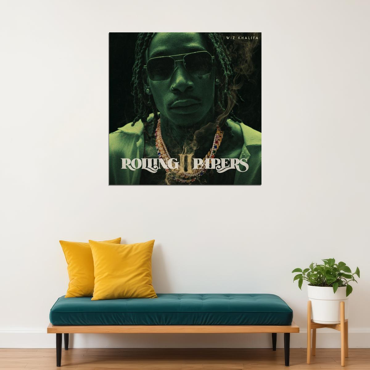 Wiz Khalifa Rolling Papers Album Cover Art Rapper Music Poster - xonomax