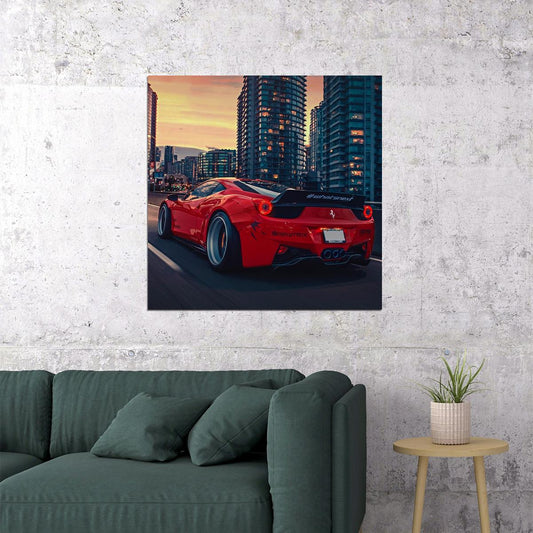 Ferrari Poster Luxury Sports Car Wall Art Italian Automotive Print - xonomax
