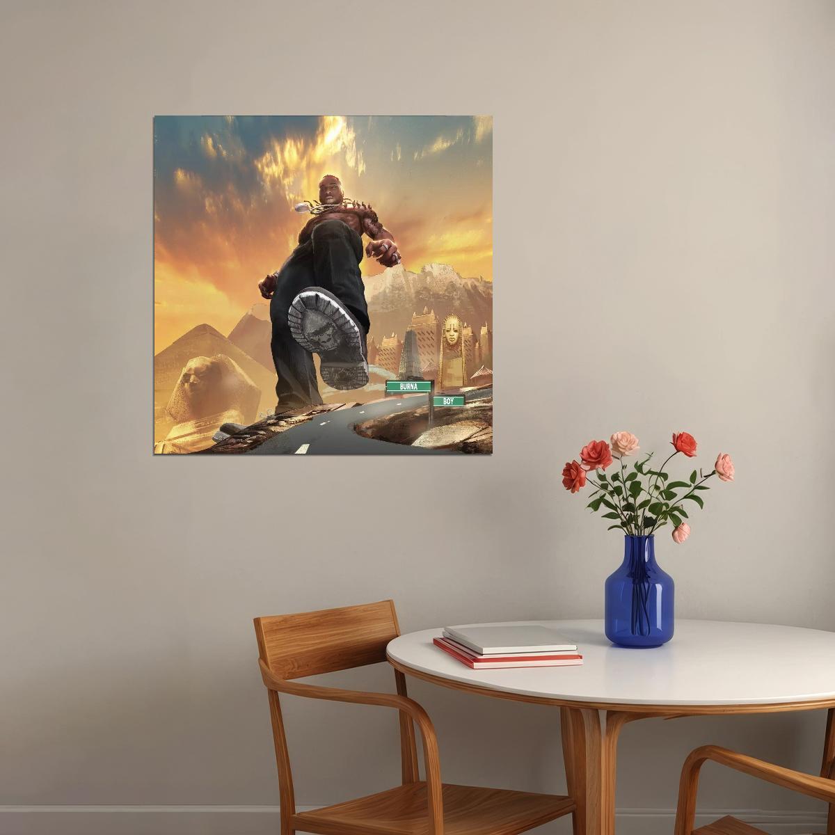 Burna Boy Poster Afrobeats Music Wall Art Nigerian Singer Music Print - xonomax
