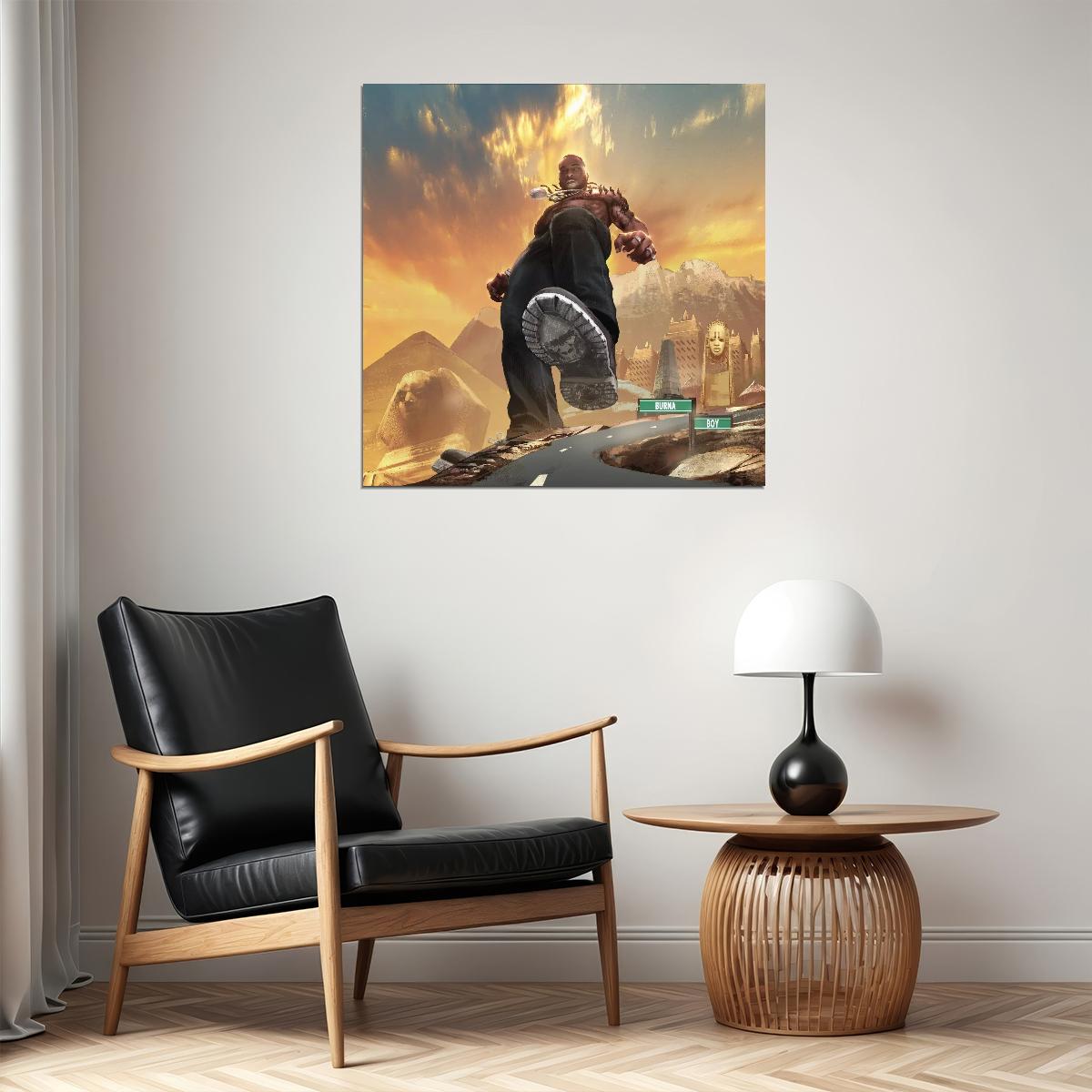 Burna Boy Poster Afrobeats Music Wall Art Nigerian Singer Music Print - xonomax