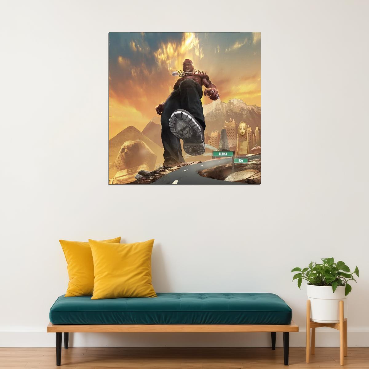 Burna Boy Poster Afrobeats Music Wall Art Nigerian Singer Music Print - xonomax