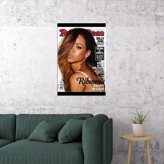 Rolling Stone Rihanna Magazine Cover Music Poster Famous Singer Wall Art - xonomax