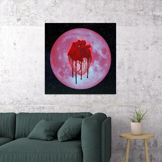 Chris Brown Heartbreak On Full Moon Album Cover Art R&b Music Poster Singer Music Print - xonomax